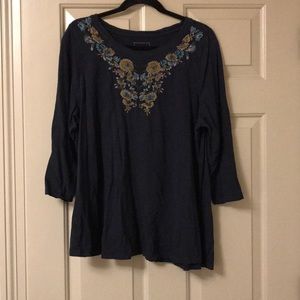 3/4 sleeve navy shirt